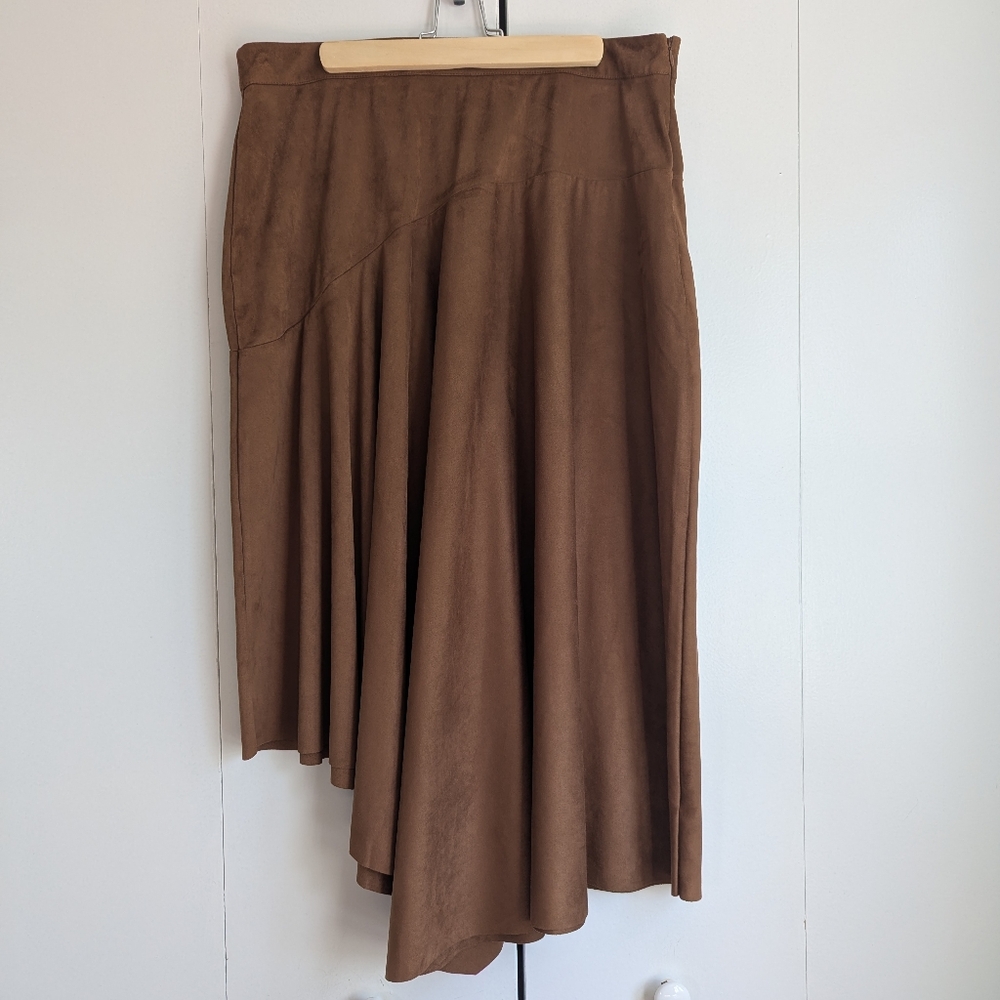 Soft Surroundings Inverness Faux Suede Skirt,